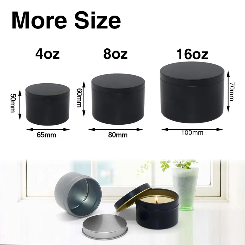 Factory Direct Sell Candle Tins With Lid 4 Oz Custom White Jar Matte Empty Tin Box For Candle Making Tin Can Candle Holder