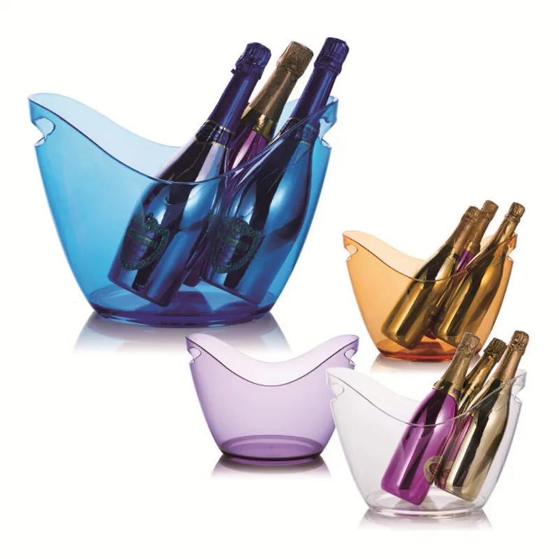 Hot selling High quality 4L 8L 12L boat shape wine beer plastic ice bucket for bar wholesale