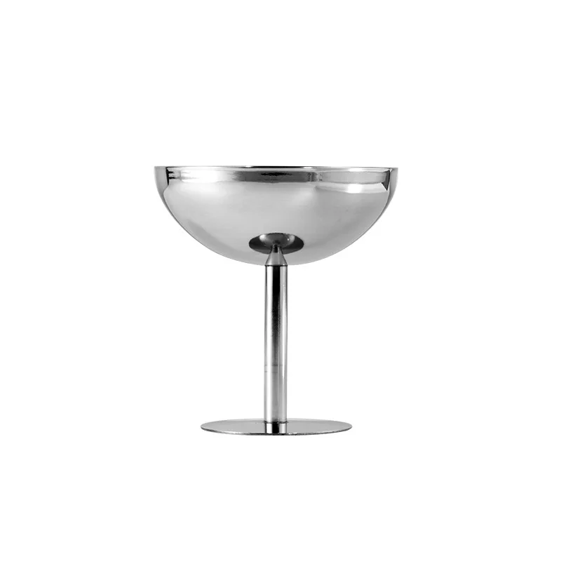 Stainless steel ice cream glass tall ice cream glass Sturdy stylish goblets