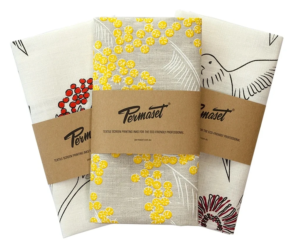 Home 100% cotton linen embroidered LOGO tea towel set hanging customized printed waffle kitchen towel