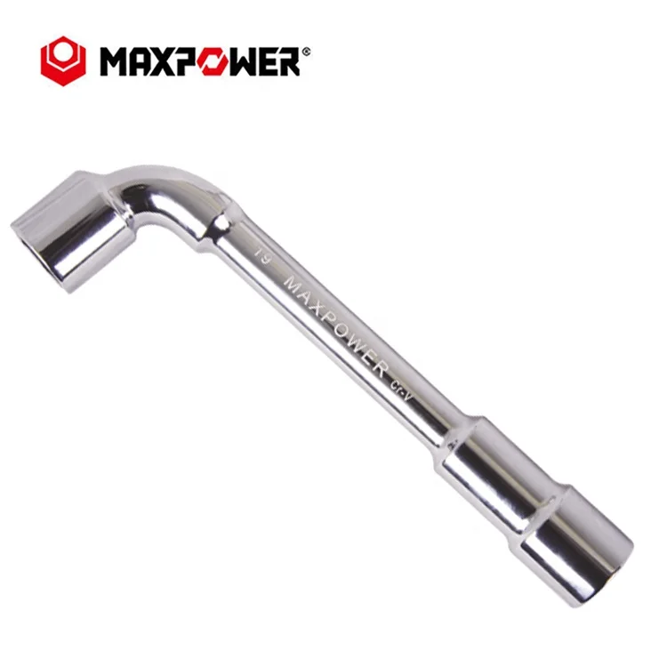 MAXPOWER Car Spare Tire Lug Wrench L Type Hexagon Slotted End Socket Repair Tool