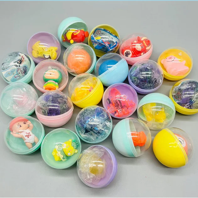 Cheap Price 65mm Plastic Round Translucent Vending Machine Capsules Toy Ball Fillers Blind Box Toy Egg Ball for Claw Machine
