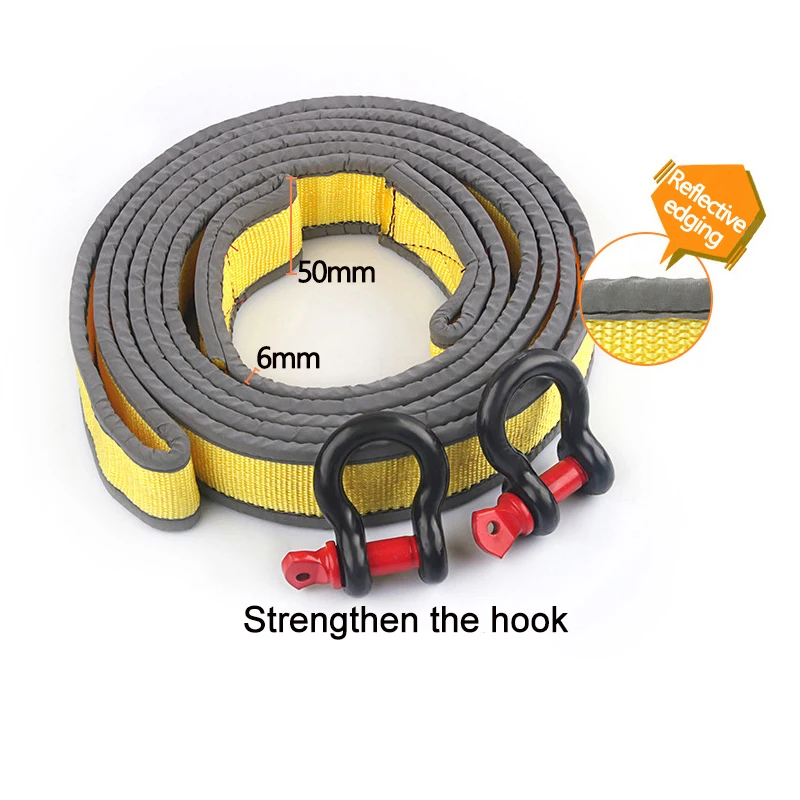 Thickened trailer rope for vehicles, towing rescue rope and vehicle strap, vehicle emergency tools