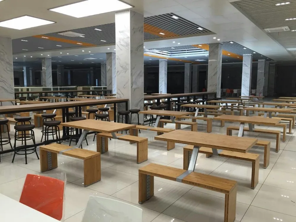 modern bamboo fast food restaurant benches and tables