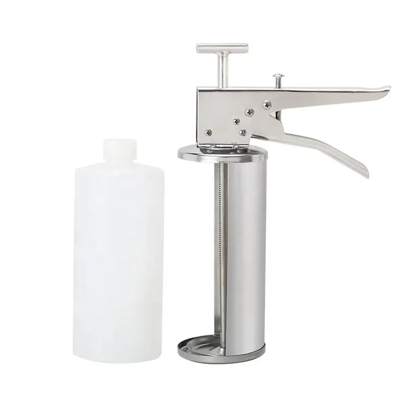 Stainless Steel Sauce Gun Sauce Dispenser Gun With PE Bottle Hamburger Jam Filler Salad Dressing Gun For Restaurant