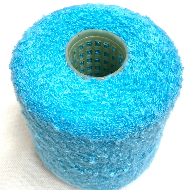 puffy cheap Recycled polyester crochet loop fancy yarn making machine