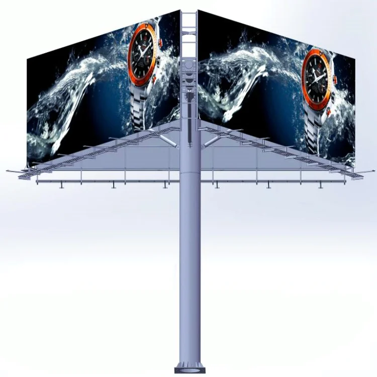 T-shaped single column advertising tower customized highway billboard outdoor large double-sided three sided billboard