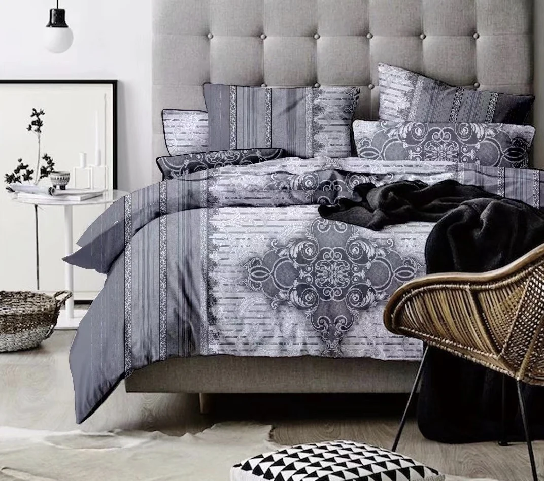 
Luxury bedding set 100% Polyester 90gsm Microfiber Comforter set- Duvet Cover Fashion Bedding Sets- 