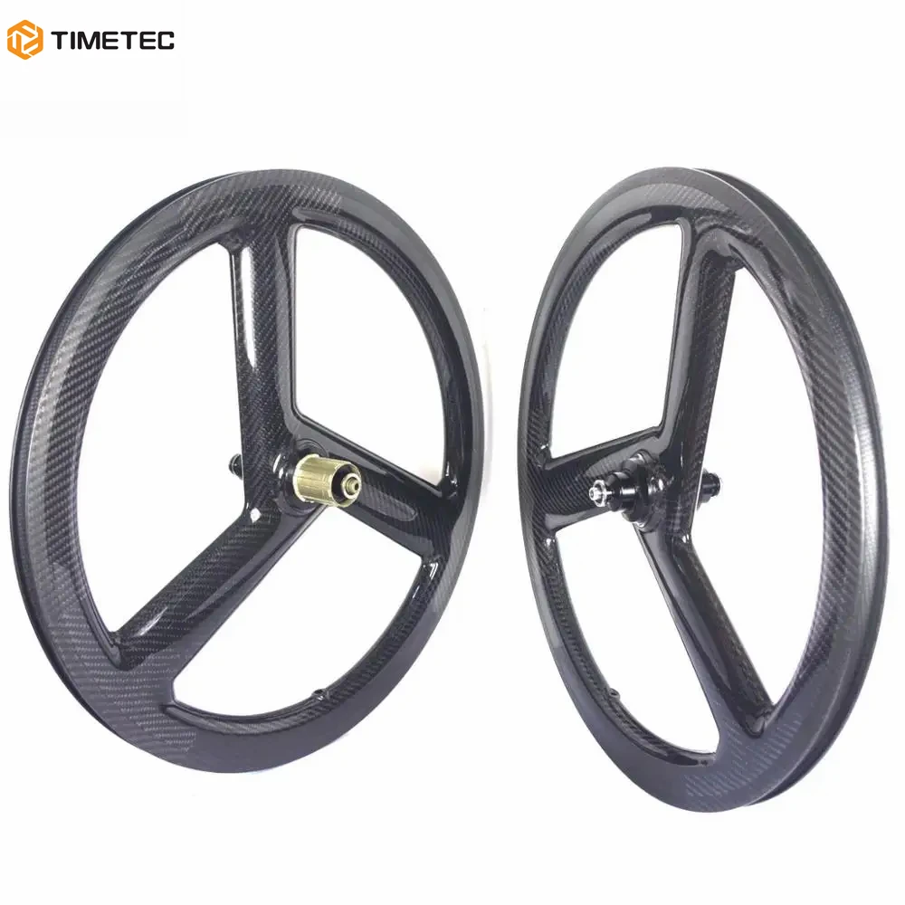20 Inch Tri Spoke Folding Bike Wheels, BMX Wheelset, Clincher Rim Brake, V Braking, 9 Speed, 10 Speed, 11 Speed, 451 3 Spokes