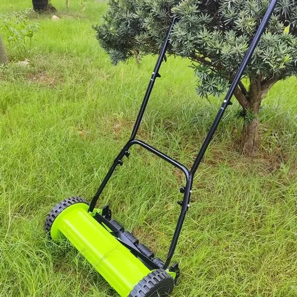 12 Inch Manual Lawn Mower 5-Blade Push Reel Lawn Mower with Grass Catcher Green