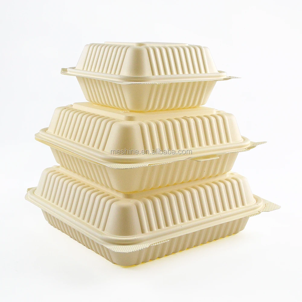 Takeaway Food Packaging 5 compartments Natural Biodegradable Takeout Lunch Boxes Microwaveable Disposable lunch box
