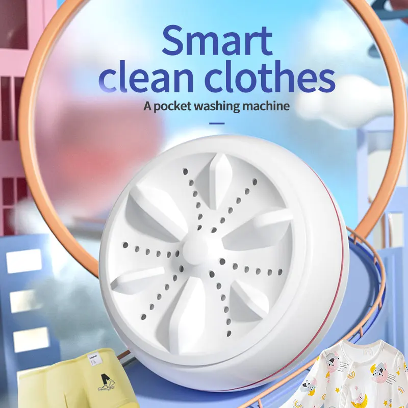 Turbo washing machine ultrasonic portable travel foldable washing machine turbo rotating mini washing machine