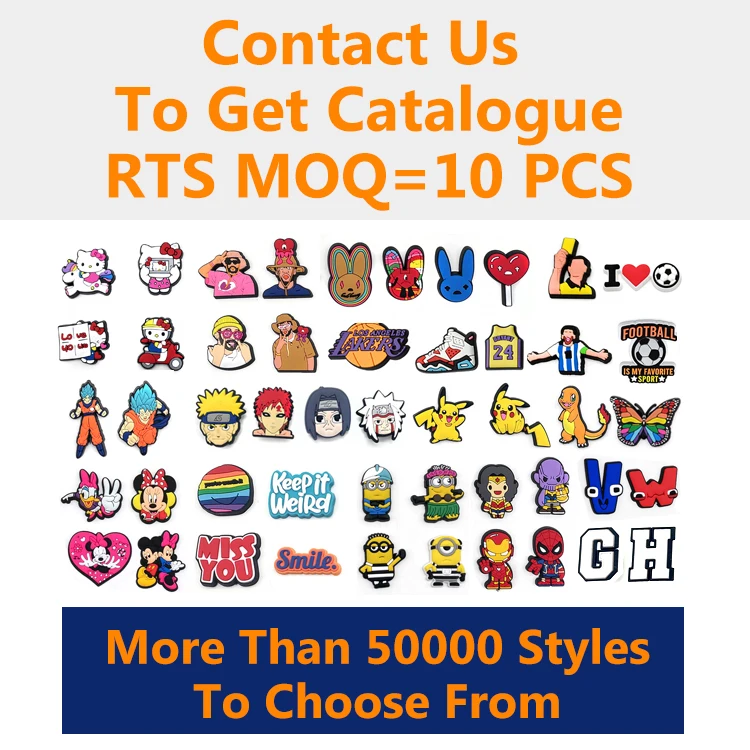 BHC OEM/ODM custom PVC croc charms shoe decorations luxury designer jibitz charms croc anime bad bunny shoes women croc charm