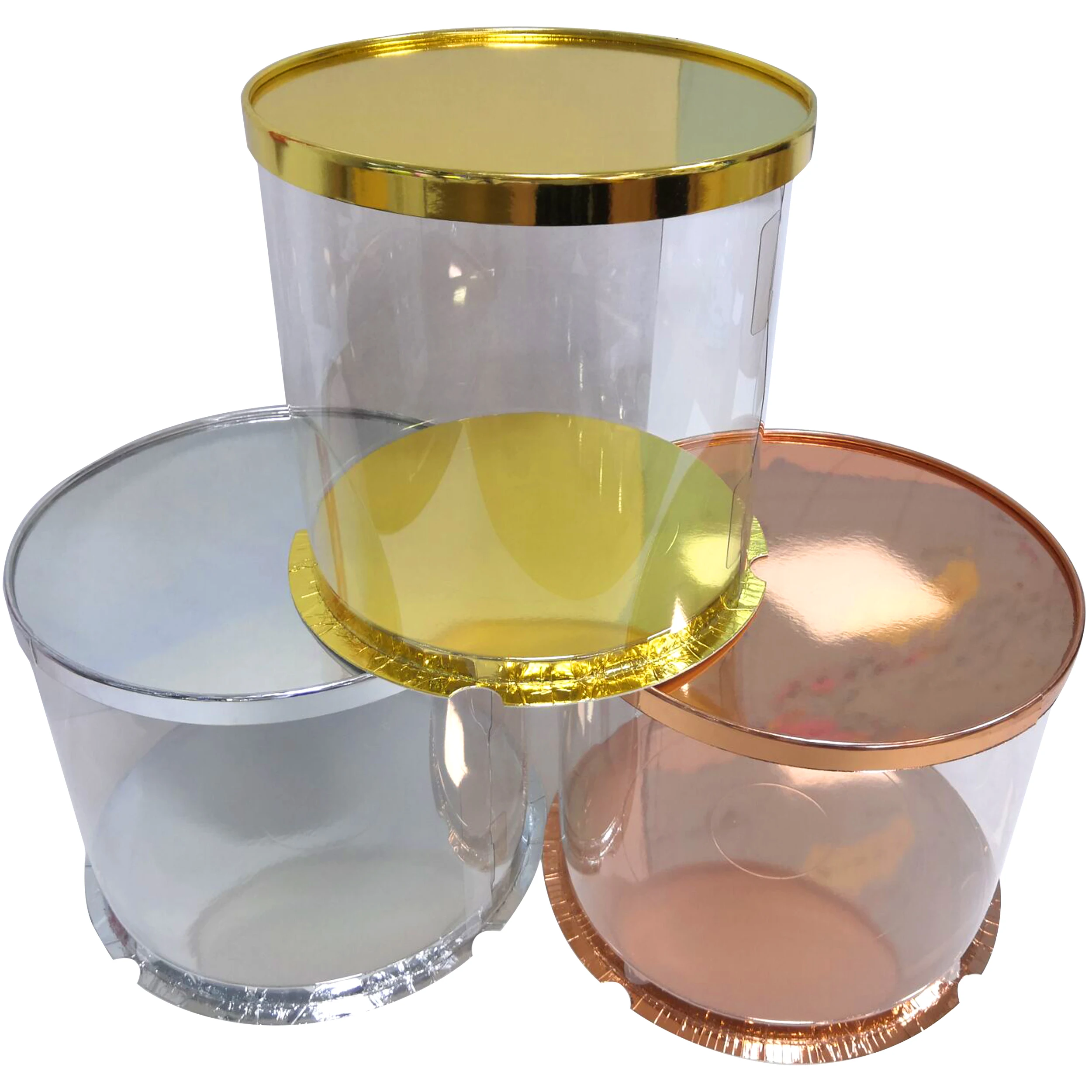 big  compartment cupcake round takeaway cookies sushi container vegetable package jewelry gift Gold Plastic Box