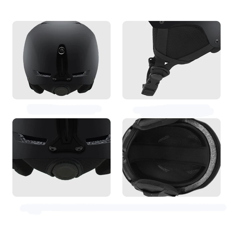 2023 Custom mens ski helmet Integrated molding imported EPS ABS skiing snowboard helmet with ear muff