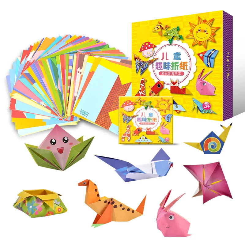 152pcs Montessori toys Kids DIY Paper Art Baby Early Learning Education Toys Gifts 3D DIY Origami Cartoon Animal Book Toy
