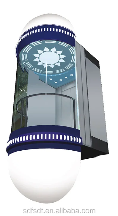 vvvf High quality Commercial panoramic Vacuum Passenger Glass lifts elevators