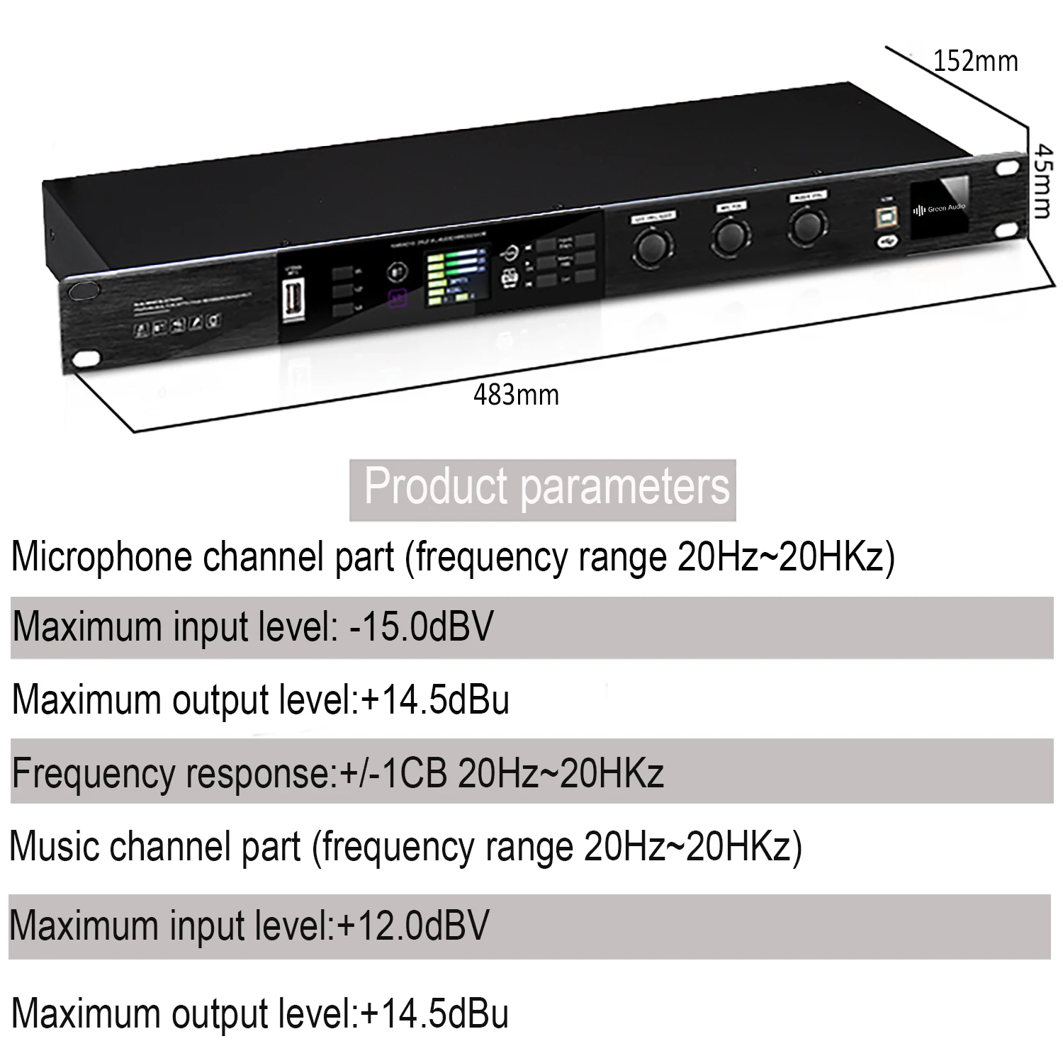 GAX-K510 цифровой и аналоговый двойной эффект передней сцены встроенный 32-битный высокопроизводительный DSP