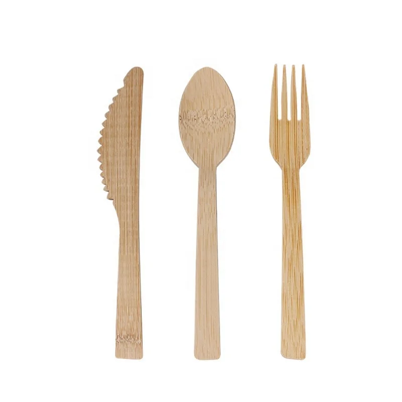 
Wholesale High Quality Biodegradable Flatware Disposable Wooden Bamboo Cutlery Travel Set 170mm 