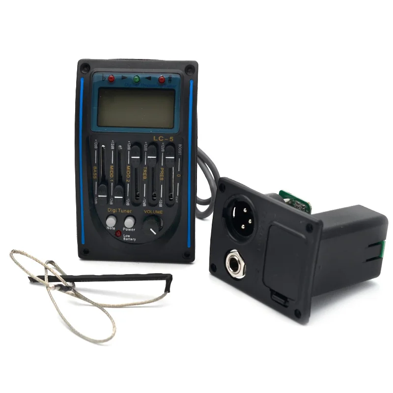 Профессиональная акустическая бас-гитары предусилитель LC-5 5-полосный эквалайзер Пикап тюнер с ЖК-дисплеем