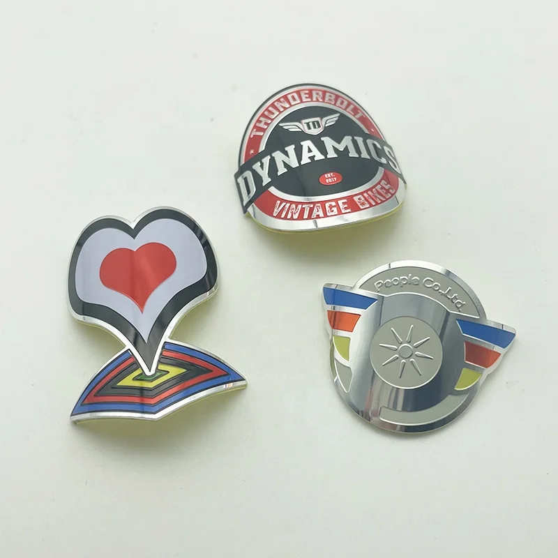Wholesale custom metal die casting aluminum bike logo label bicycle frame 3d auto car logo stickers