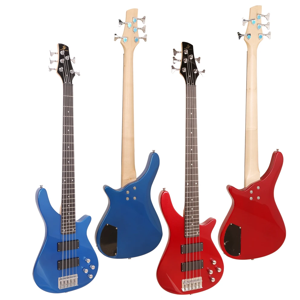 Wholesale OEM Bass Guitar 5 Strings Accept Custom Logo High Quality Cheap Electric Bass Musical Instruments