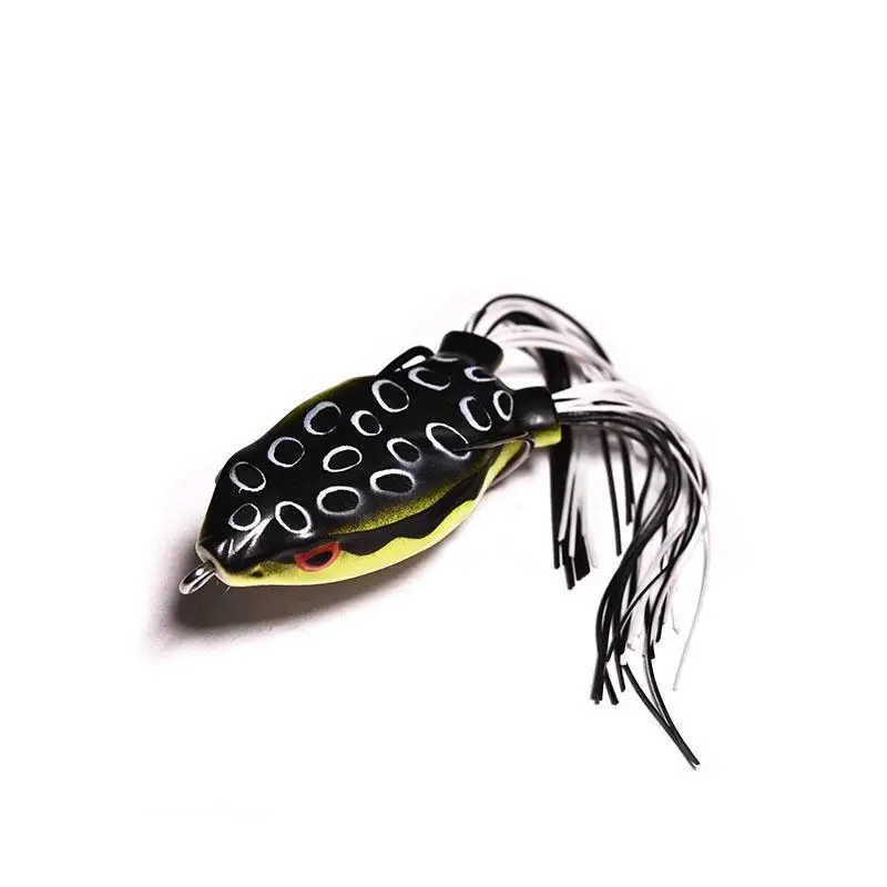17G 6.5cm Frog Fishing Lure Silicone Soft Bait Thunder Frog Toad Double Hook Sequins Modified Double Color Silk Frog
