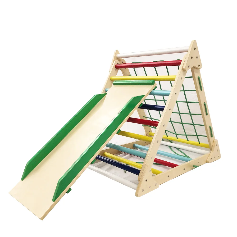 Winning Gym Foldable Kids Gym  Triangle With Color Stones For Climbing Sliding Indoor Montessori Climbing Toys