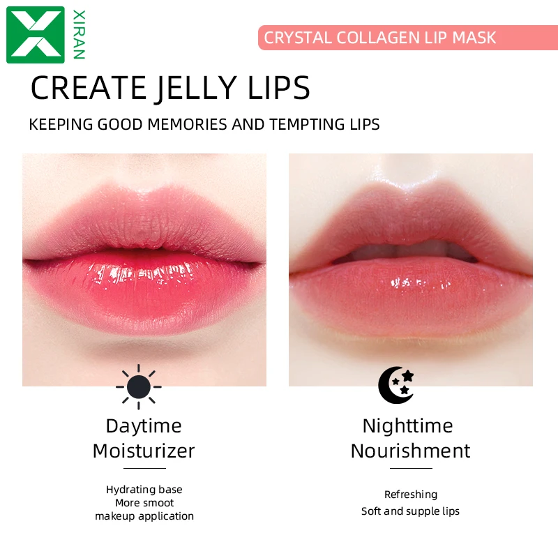 Private Label Pink Crystal Collagen Lip Mask Patches Vitamin E Long Lasting Hydrating And Moisturizing Lip Mask