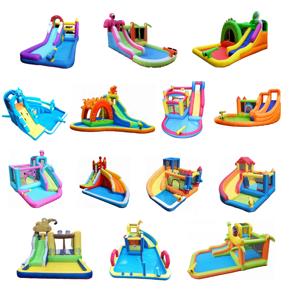 water slide bounce house commercial inflatable wet/dry bouncer large bouncy castle with slide combo