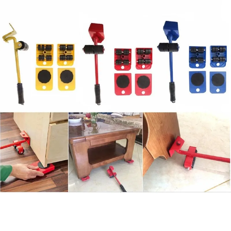 5pcs Hand Tool Set Furniture Moving Transport Set Wheel Bar Furniture Transport Lifter Household Hand Tool Set R0811