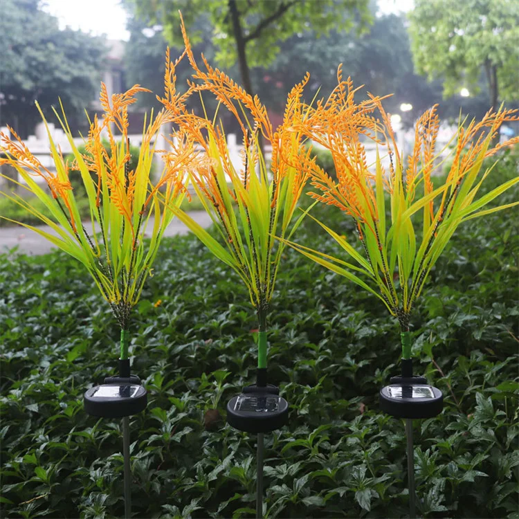 Outdoor Solar Garden Decorative Lamps Simulation Wheat Ear Straw Light for Patio Garden Yard Lawn Pathway