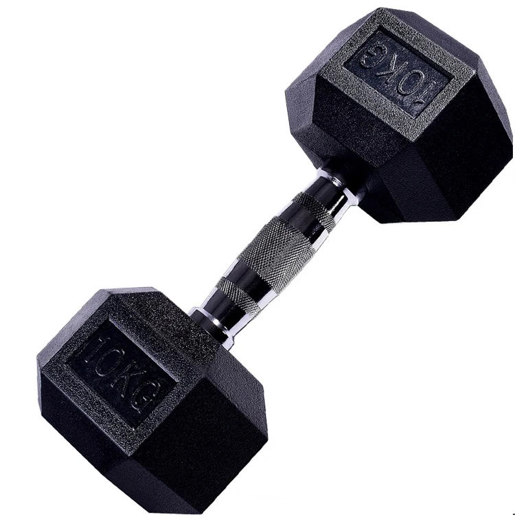 
Fitness Equipment Round Head Rubber Dumbbell Hex Coated Dumbbell Dumbbell Centralized 