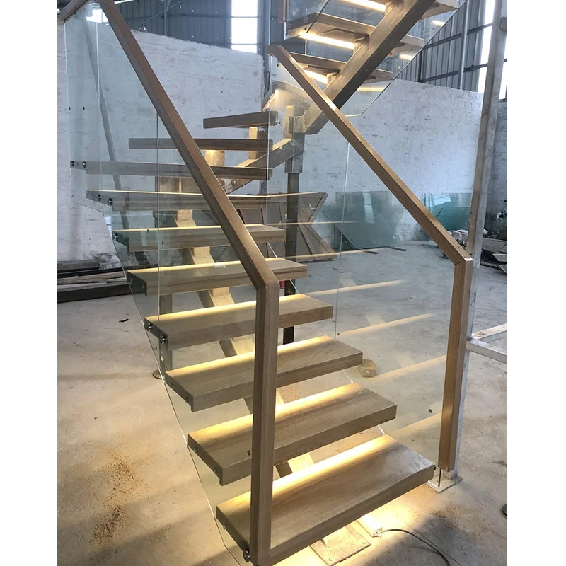 VIKO модный дизайн деревянная протекторная моно лестница со светодиодными лампами