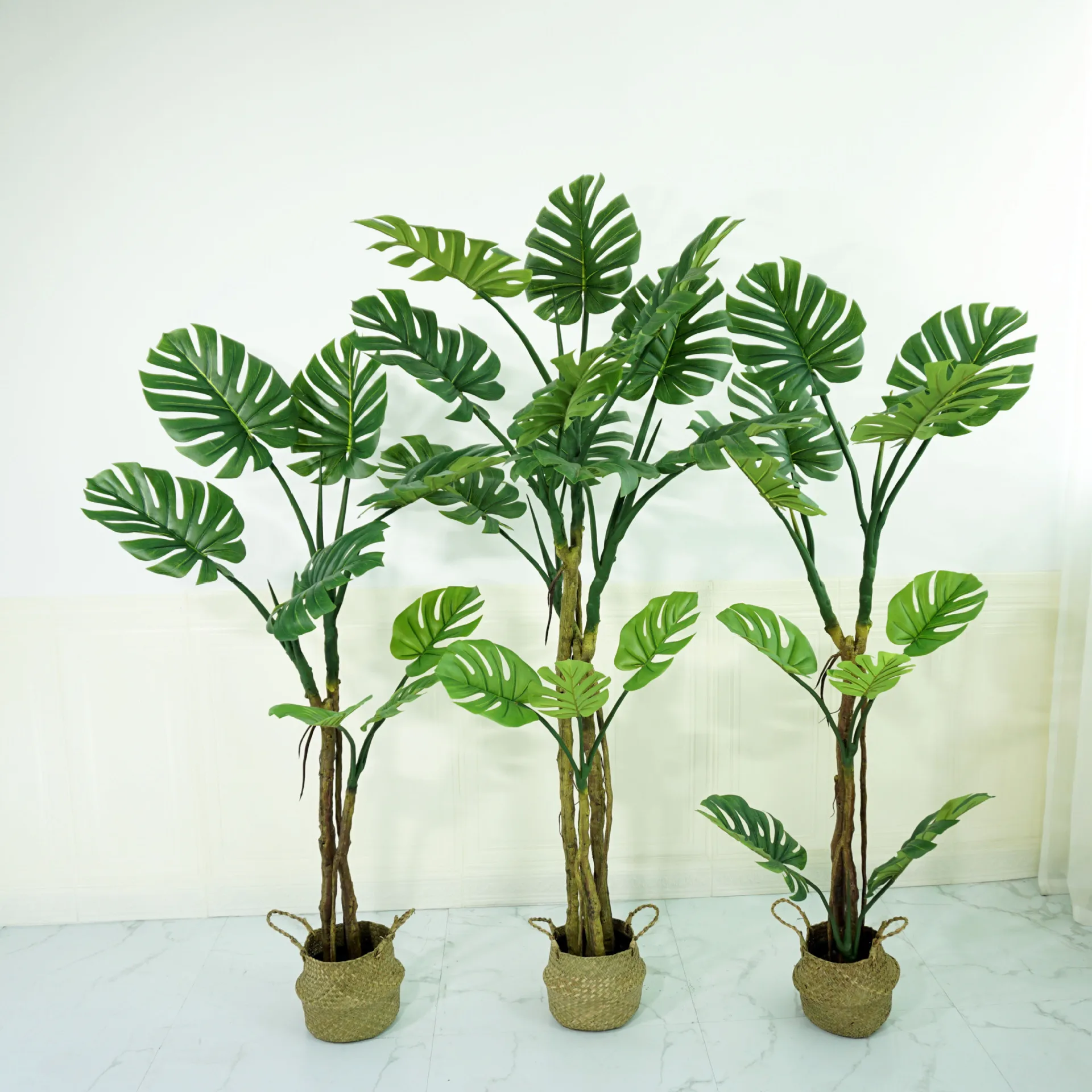 80CM 110CM 160CM decorative plants online sales monstera plant variegata artificial plant tree