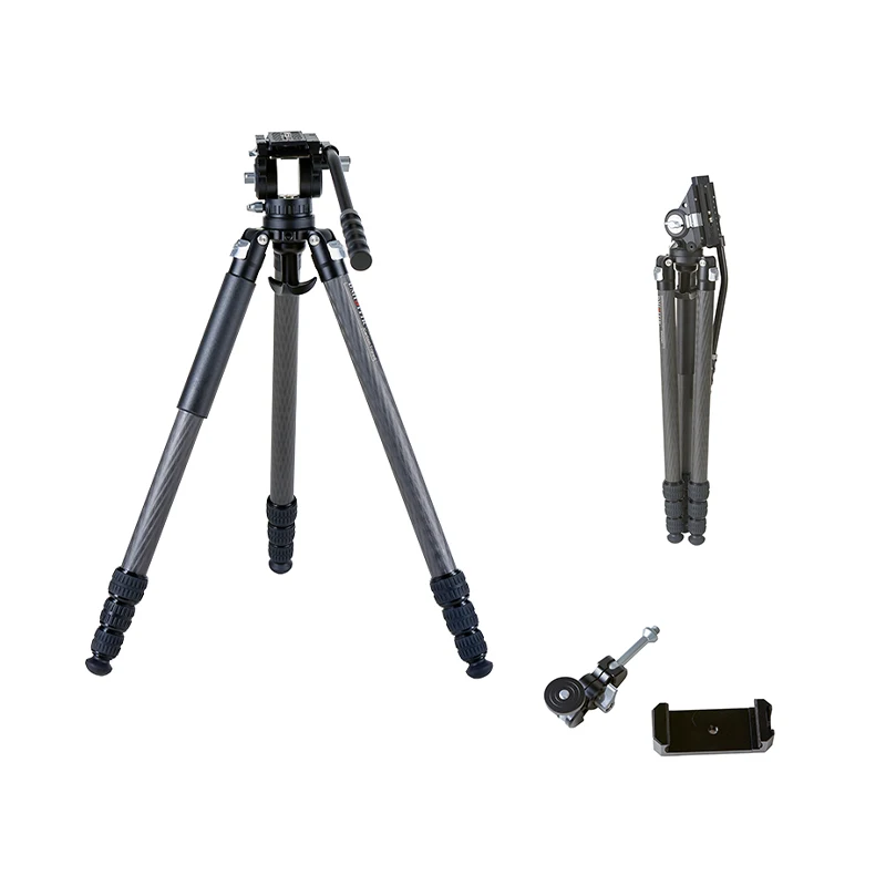 DM324C+DV68 Aluminum Alloy flexible durable Low Price Professionalheavy duty travel carbon fiber camera tripod