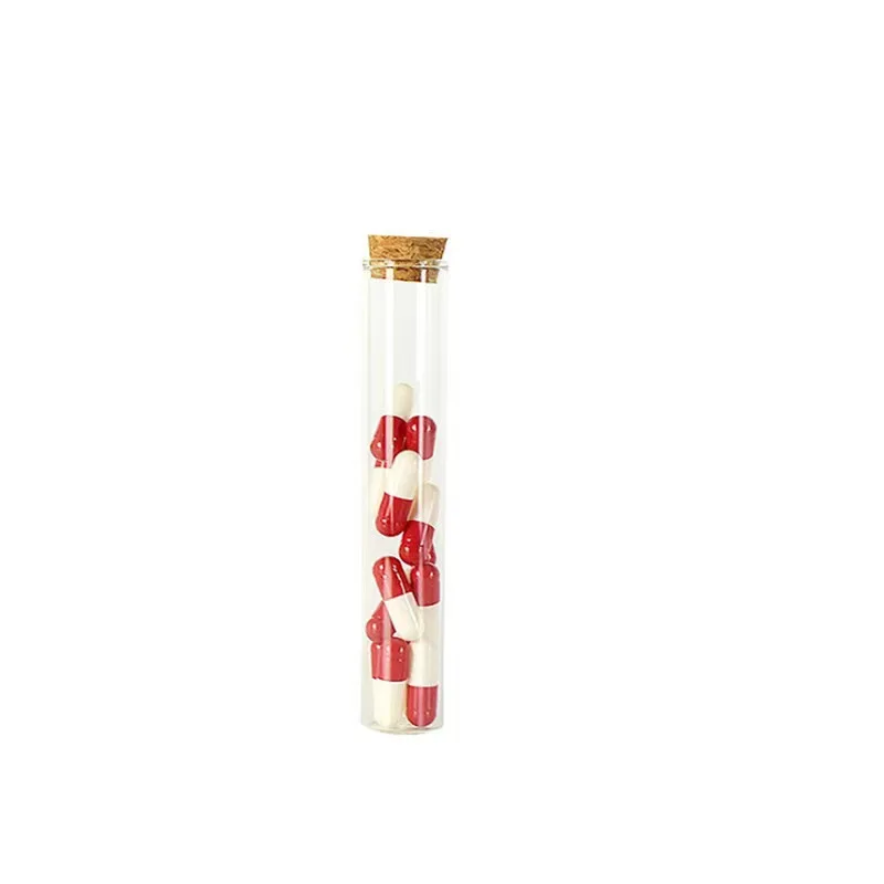 Wholesale 15ml 20ml 30ml 40ml 90ml cork glass bottles flat bottomed tube bottles in candy bottles