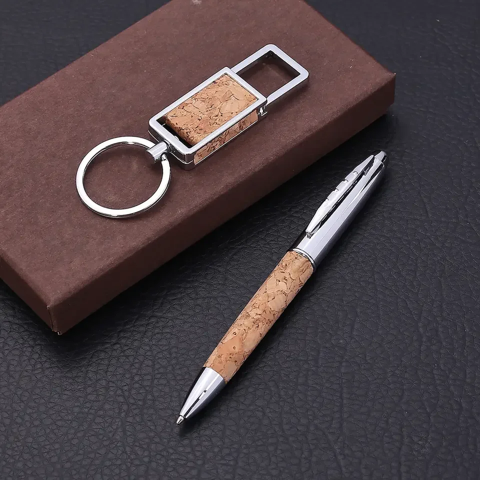 Eco Friendly Cork Notebook Set Custom Company Corporate Promotional Gift items Set Business Stationary Set