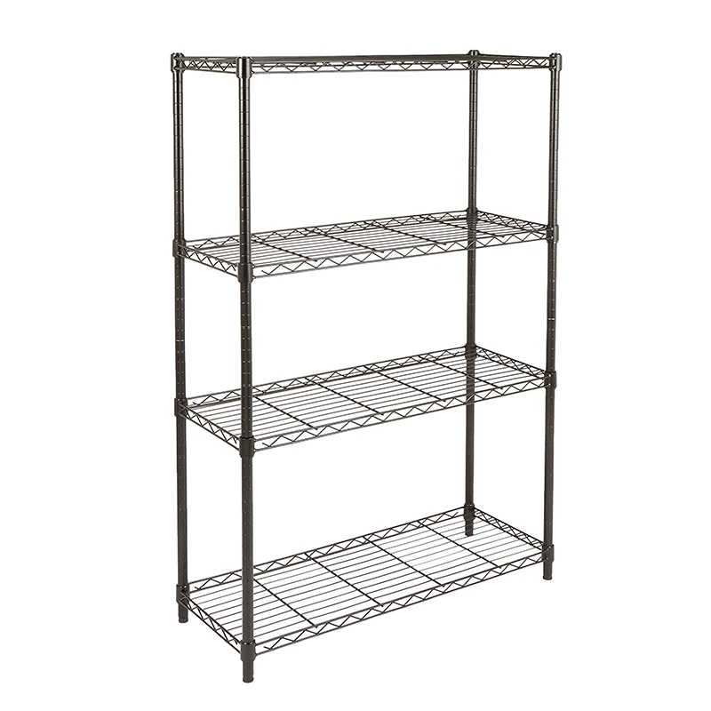 Large Load Capacity Metal Rack Storage Shelf Household Rolling Adjustable Display Shelf Kitchen Wire Chrome Shelf