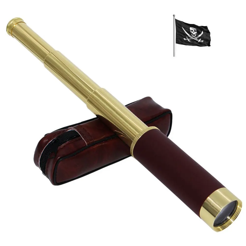 Hot Sale HD 25x30 Mini Optics Spyglass Kids Pirate Monocular Toy Telescope