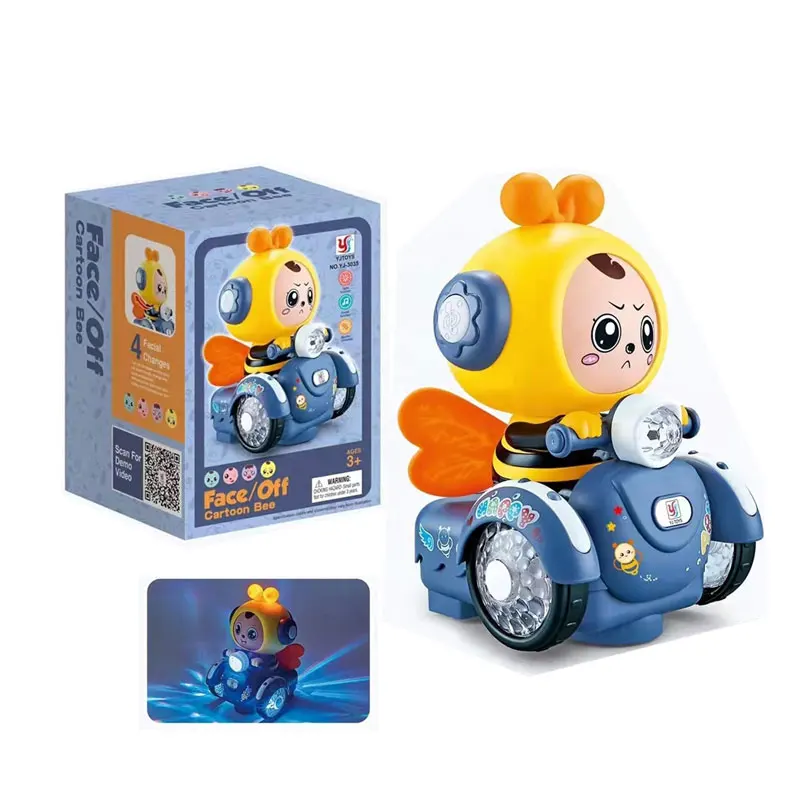 New product with music toy car flashing lights electricaB/O transparent track universal concept car toy