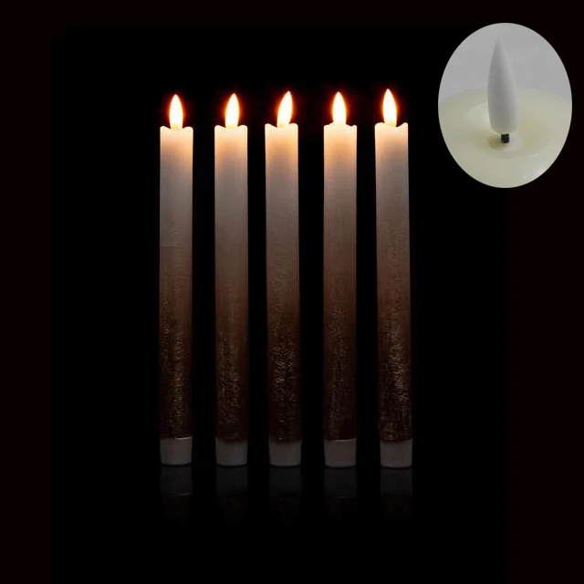 New style LED 3D wick dinner taper candle
