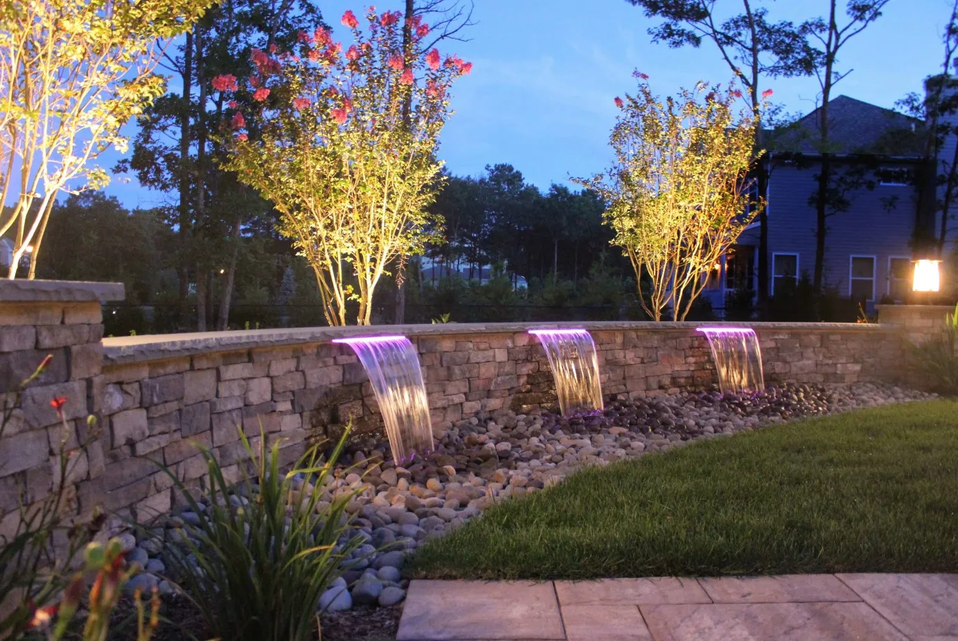 Indoor Pool Waterfall Wall Water Fountain Decoration Sheer Acrylic Water Blade Water Cascade Descent with Led Light