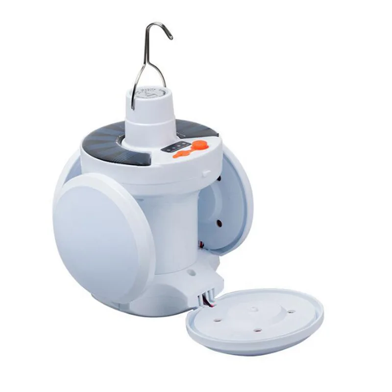 Rechargeable Night Led Light Bulb outdoor waterproof   lantern Usb Solar Folding Lamp Camping lights With Hanging Hook