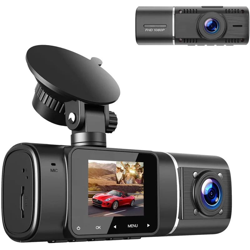 Dual Dash Cam GPS FHD 1080P Driving Recorder for Car Taxi IR Night Vision Interior Cam 1.5inch LCD Display Dashcam