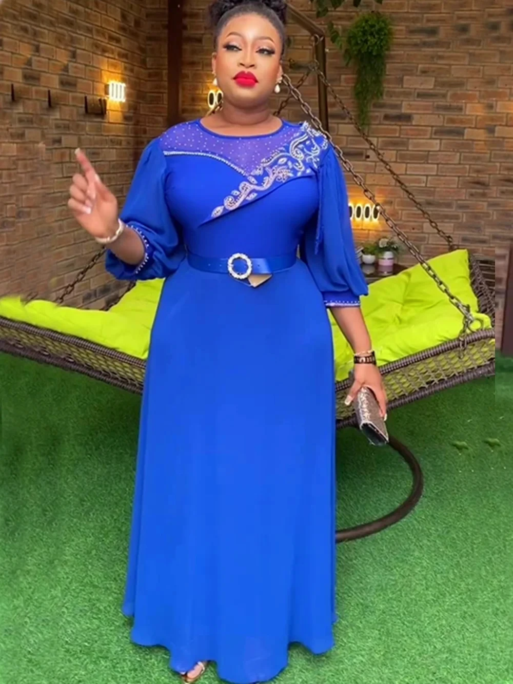 Plus Size African Party Dresses Elegant New Autumn Africa Clothing  Wedding Party Long Dress Dashiki Ankara Outfits Robe