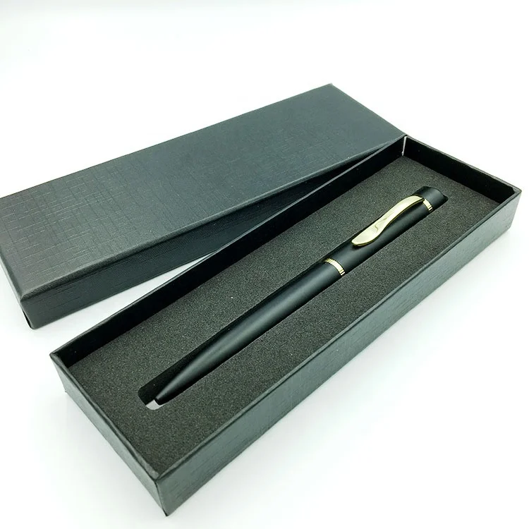 Promotional business souvenir corporate gift logo printed metal pen with box