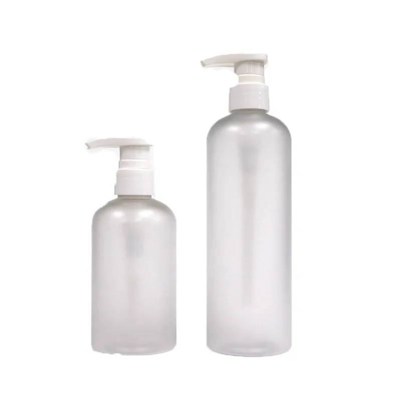 Custom  echo friendly frosted shampoo bottles  300ml 500ml pet empty l shampoo pump bottle