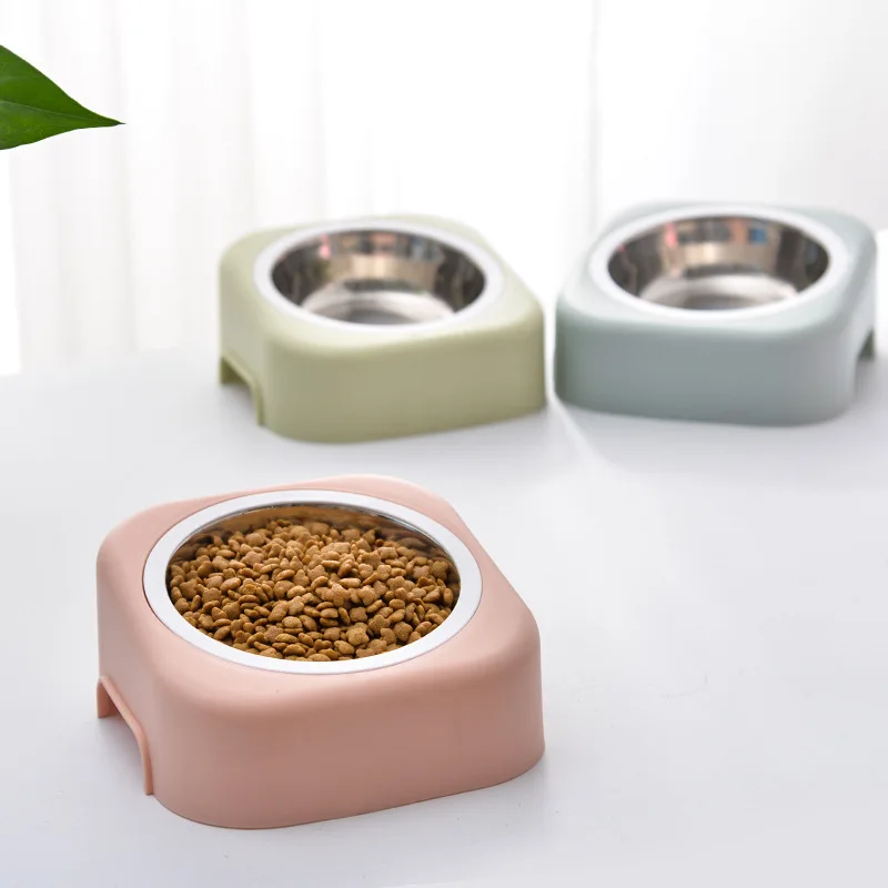 Slow Feeder Dog Water Food Bowl Stainless Steel Single Bowl for Pets