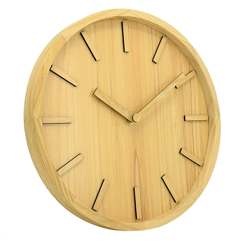 Laser engraved numbers hollow wooden wall clocks
